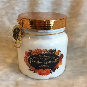 Pumpkin Spiced Latte Scented Body Butter 17.60oz Tub NWT w essential oils